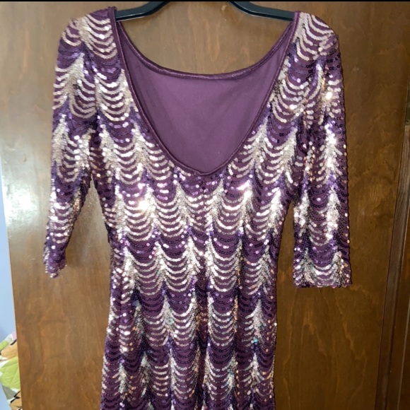Purple Sequin Dress - Picture 3 of 7